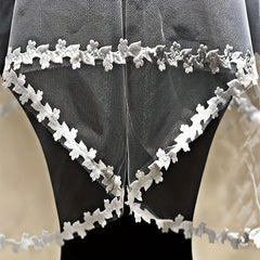 Floral Embroidered Lace Bridal Veil for Weddings