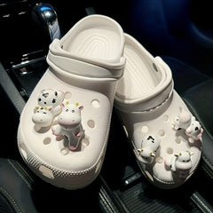 5pcs 3D Anime Cows Charms For Clogs Sandals Decoration