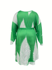  Tropical Print Nipped Waist Mini Dress