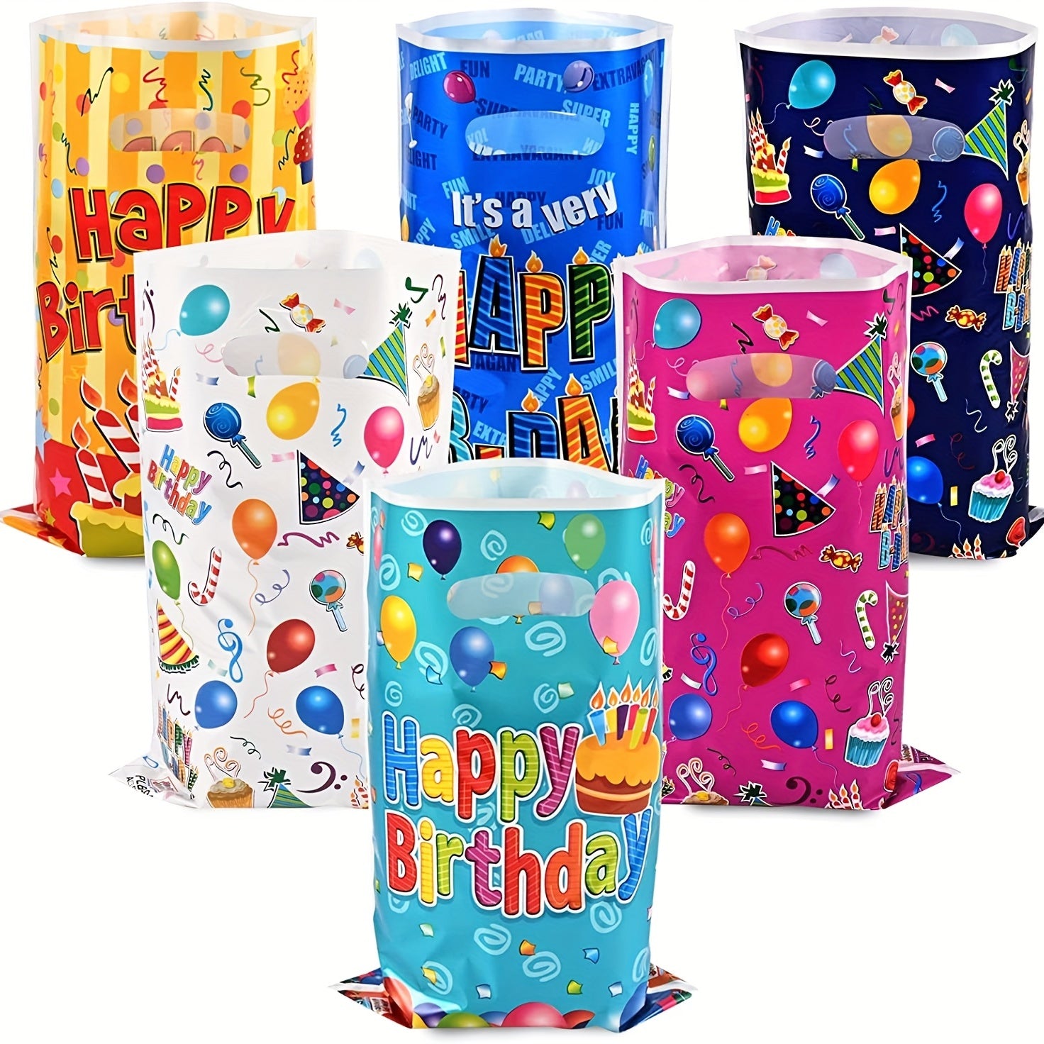 20pcs Happy Birthday Pearlescent Candy Bags