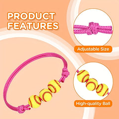 Adjustable Softball Charm Bracelet for Softball Fans