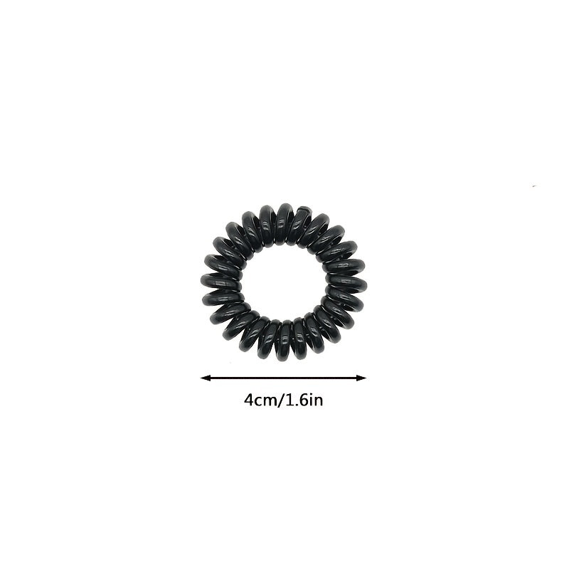 Spiral Coil Hair Ties for Thick Hair - Elastic Ponytail Holders - Waterproof