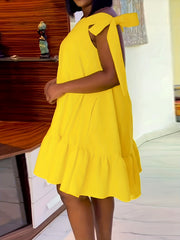  Women's One Shoulder Ruffle Mini Dress