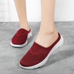 Women's Mesh Hollow Out Slip On Mules Flat Casual Shoes