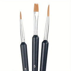 3 Nylon Flat Brushes for Digital Watercolor and Acrylic Painting