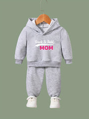 2pcs Mom Print Outfits Girls Hoodies Jogger Pants Set For Girls