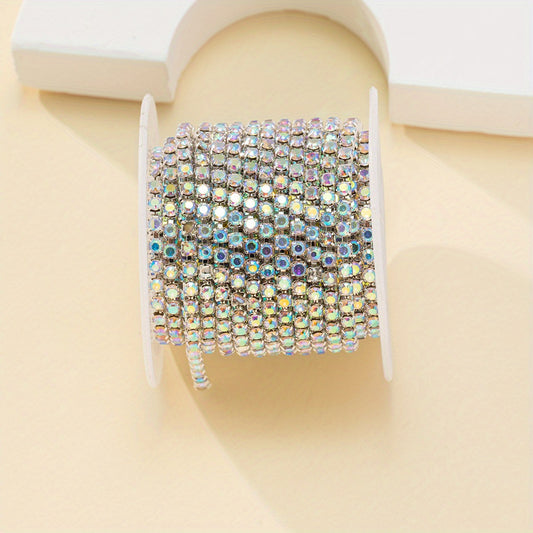 177 17inch Rhinestone Chain Silver Base AB Mixed Chain for DIY Accessories