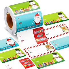 500pcs Santa Claus Stickers Self Adhesive Christmas Tags