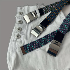 Elastic Military Buckle Belt For Kids
