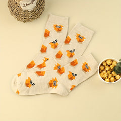 Cartoon Cat Print Socks Women's Stockings
