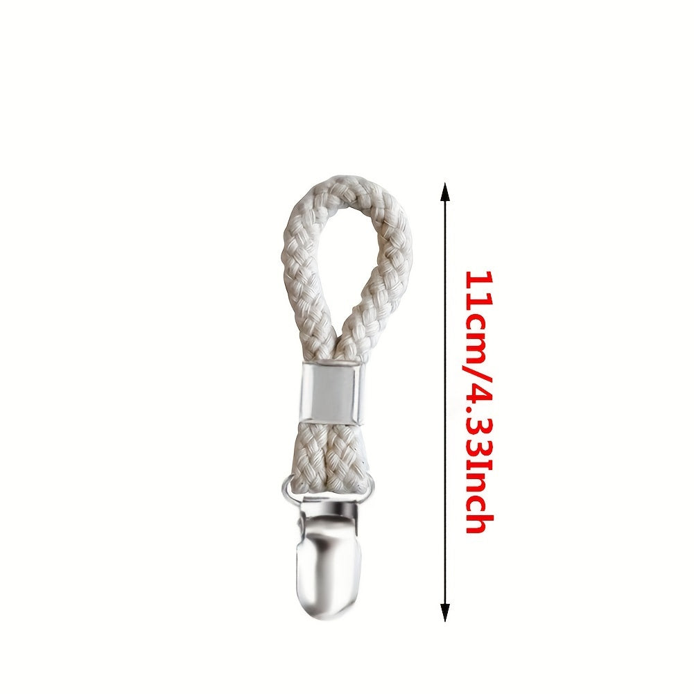 4pcs Woven Cotton Rope Loop Towel Clip Bathroom Towel Hangers