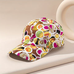 Circle Graffiti Printed Baseball Cap Adjustable Casual Sun Hat Unisex