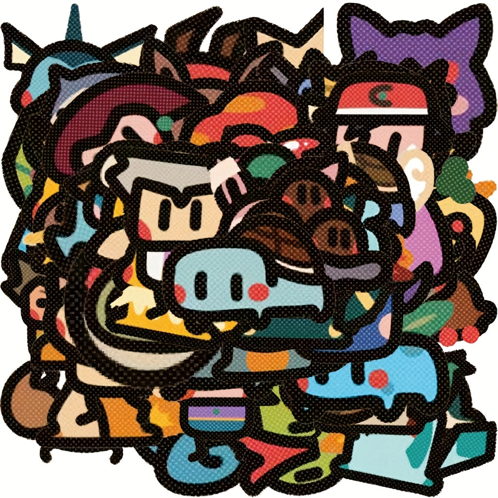 100pcs Monster Vinyl Stickers Vibrant Self Adhesive Mixed Colors