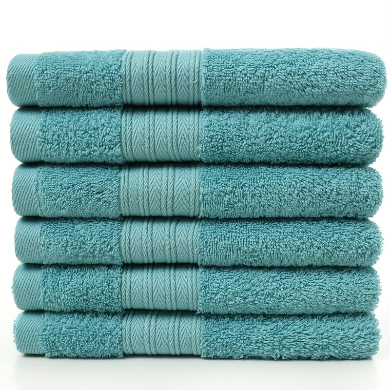 6pcs Household Cotton Hand Towel Soft Absorbent Towel