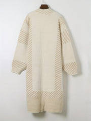  Colorblock Stripe Long Sleeve Cardigan