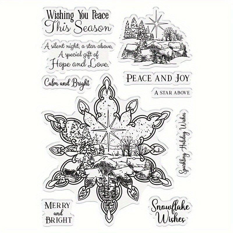 Snow Village Clear Stamp Silicone Stamp For Scrapbooking DIY Card Making