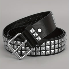 Men's Pin Buckle Belt Punk PU Leather Belt Studded Belt