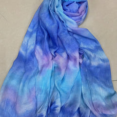 Gradient Tie Dye Scarf Vintage Printed Tassel Headwrap Casual Shawl