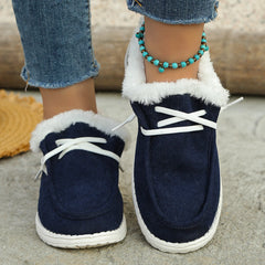 Women's Fleece Liner Thermal Loafers Flat Shoes