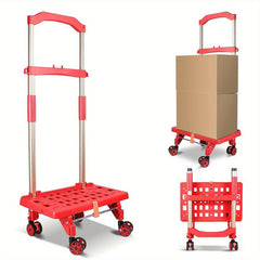 Ultra Slim Cart With Wheels Telescopic Handle Strong Load Capacity