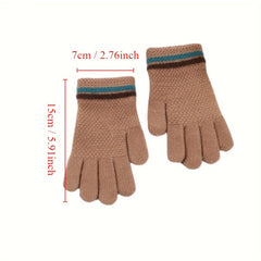 Kids Winter Knitted Gloves, Thick & Warm, 5-10 Years