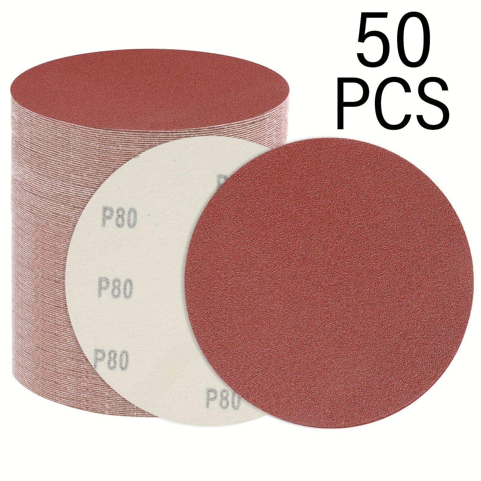 50pcs 15-24cm Hook and Loop Sanding Discs in 40-240 Grits Sandpaper for Sanders