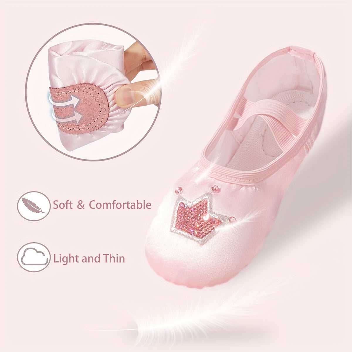Girl's Solid Dance Shoes Comfy Non Slip Soft Sole Ballet Shoes