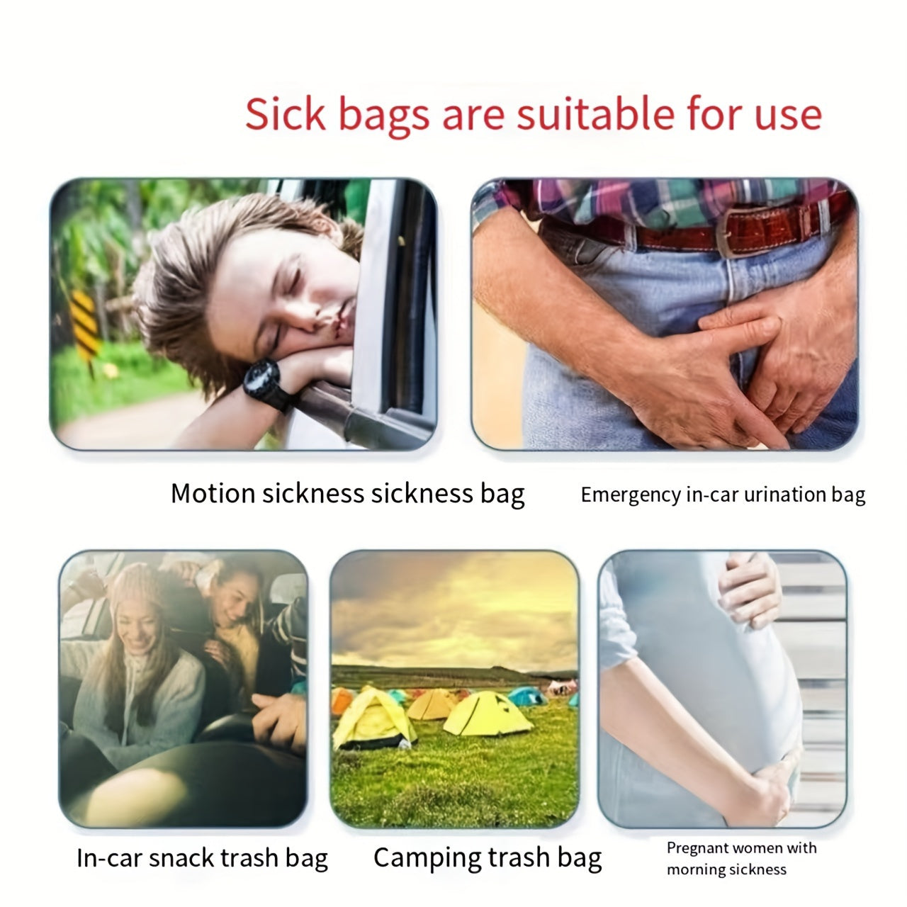 1pc Disposable Vomiting Bags for Car Travel & Traffic Jam
