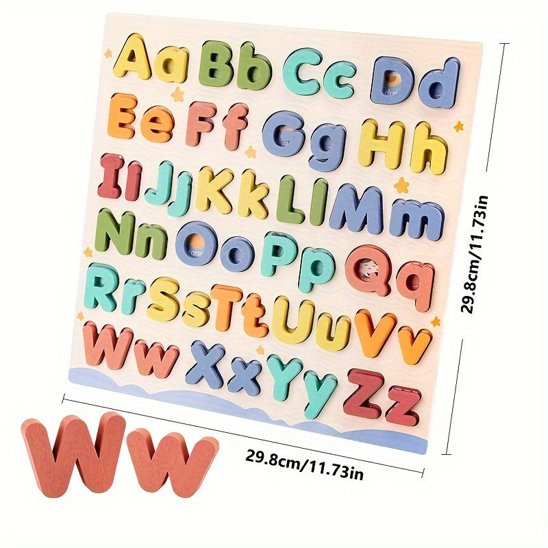 Wooden Letter Puzzle Board for Cognitive Development