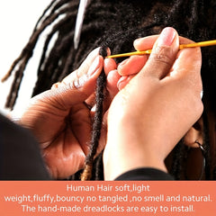 BRAID 100% Human Hair Dreadlock Extensions 10Strands 6-12 Inch