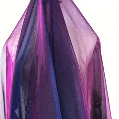 Purple Laser Hollow out Mesh Lace Fabric for Bridal Party