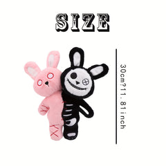 UNSNURNOCH 29 Gothic Rabbit Plush Toy with Red Eyes & Fur
