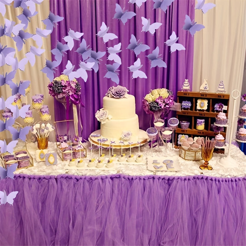 2pcs Light Purple Butterfly Paper Garland for Events