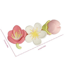 Peach Blossom Tulip Lily Hair Clips Barrette Scrunchie