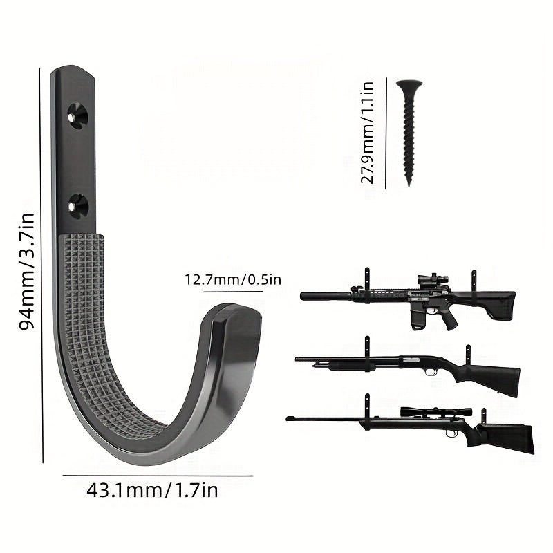 Durable Archery Wall Mount Hooks Soft Padded Stainless Steel Screws