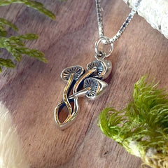 Vintage Mushroom Pendant Necklace Oval Star Moon Mushroom Plant Small Mushroom