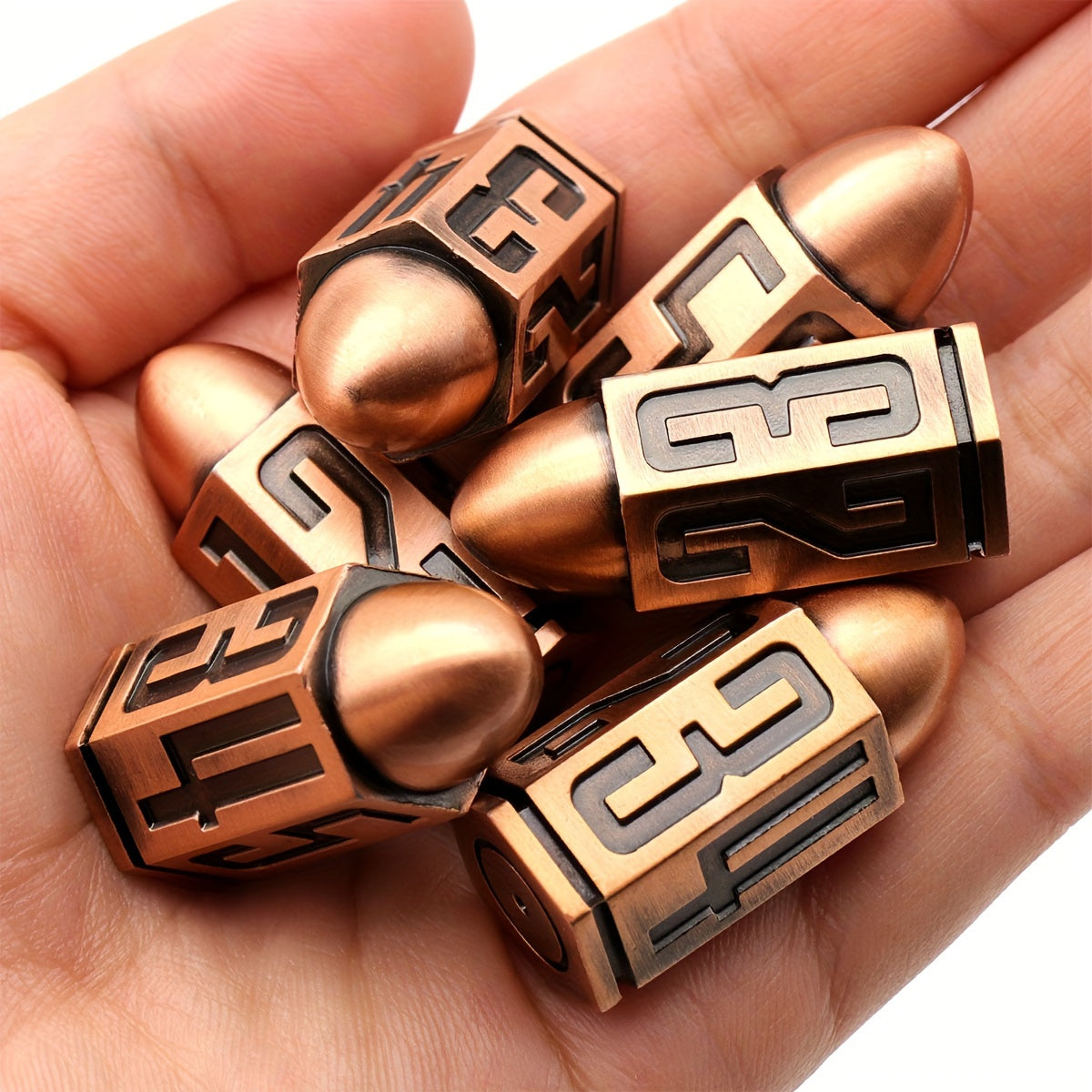Solid Metal Polyhedral Dice Set for Tabletop Game