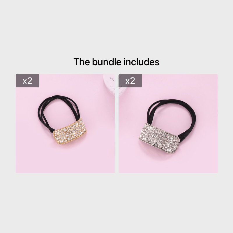 Crystal Rectangle Hair Tie Rhinestone Hair Rope Glitter Hair Ring