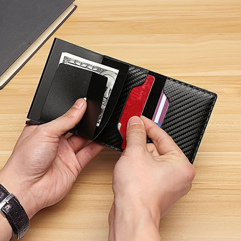 RFID Blocking Automatic Pop Up Credit Card Holder Case