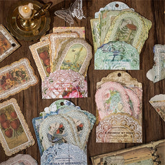 50pcs Lace Material Paper Art Journal Plant Decoration Collage Base