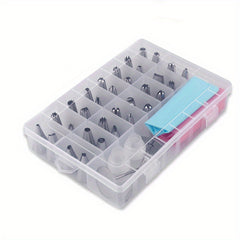 38pcs Stainless Steel Piping Nozzle Set with Storage Box for Baking