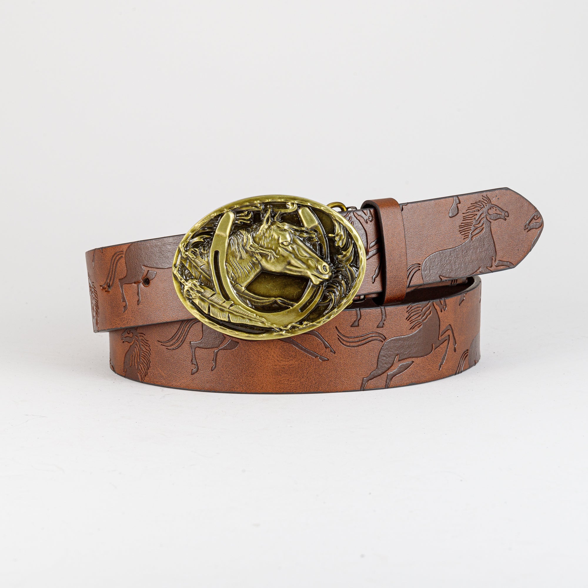 Men's Retro Horse Pattern Buckle Belt Decorative Accessories