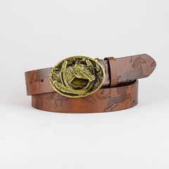 Men's Retro Horse Pattern Buckle Belt Decorative Accessories