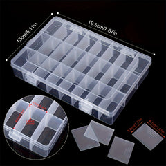 24-Grid Plastic Storage Box Transparent Detachable Tray Waterproof Dustproof