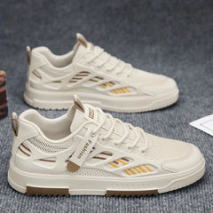 Men's Lace-up Mesh Sneakers with Good Grip