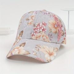 Flower Print Baseball Cap Lightweight UV Protection Sun Hat