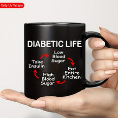 4pcs Diabetic Life UV DTF Waterproof Stickers Blood Sugar for DIY Crafts