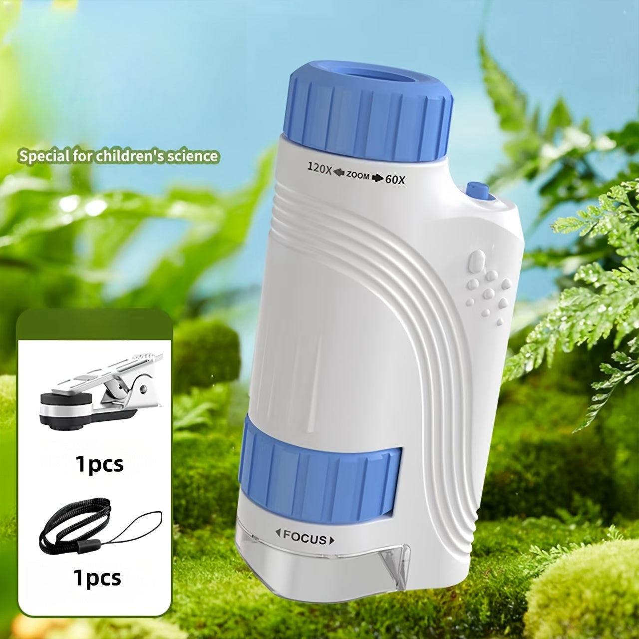 Portable Handheld Microscope with LED Light for Kids School and Science