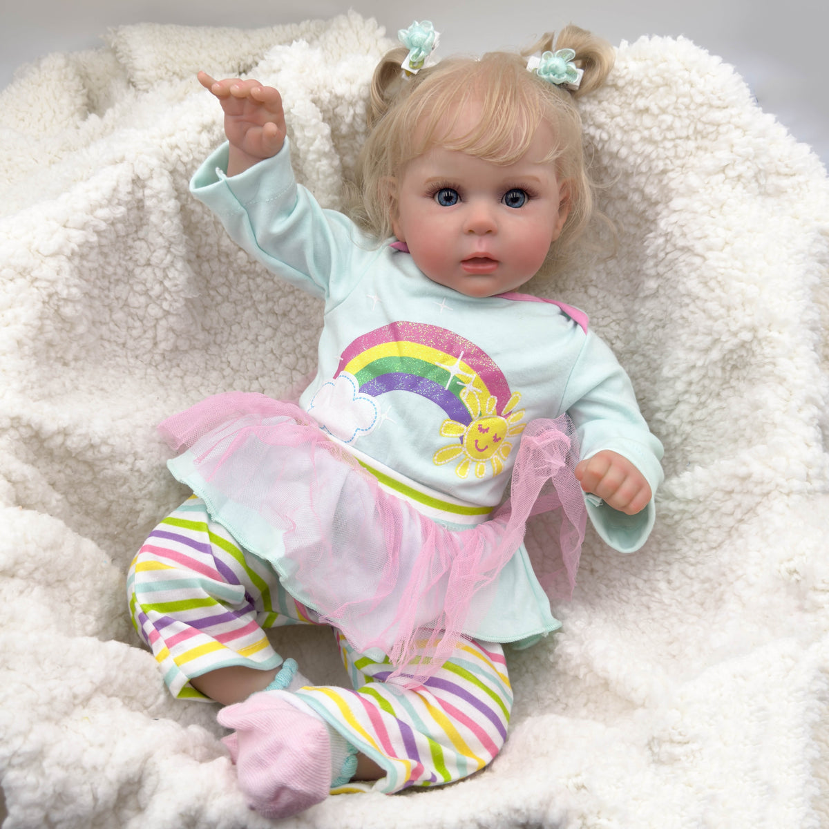Adorable Reborn Doll Blonde Hair Soft Vinyl Realistic Lifelike