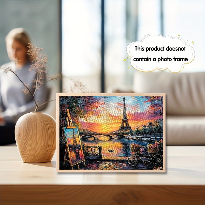 1000pcs Mini Jigsaw Puzzle Sunset Eiffel Tower Bridge Autumn